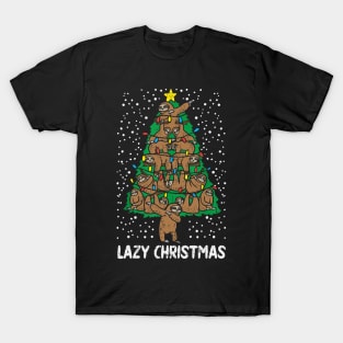 Lazy Christmas Sloth Christmas Tree Lazy Xmas Gift T-Shirt